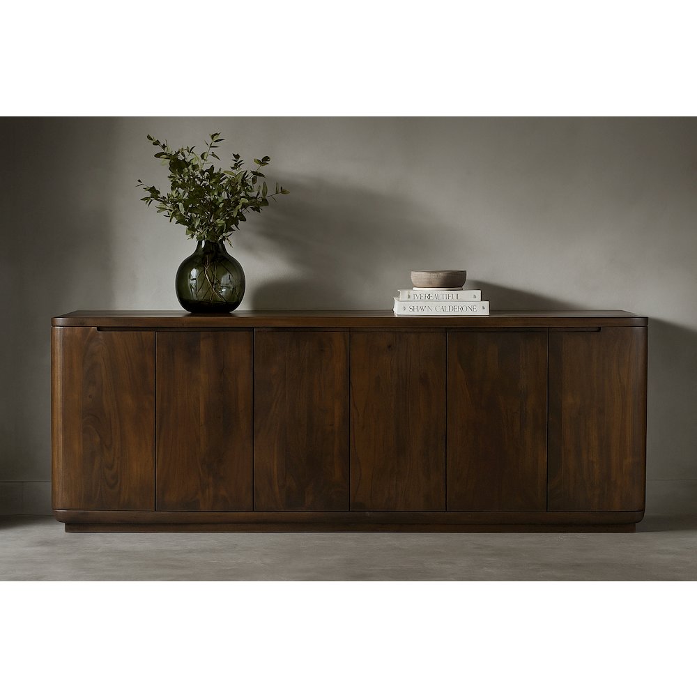 Bernard 6-Door Sideboard in Barista Brown on Solid Acacia Wood. Picture 4