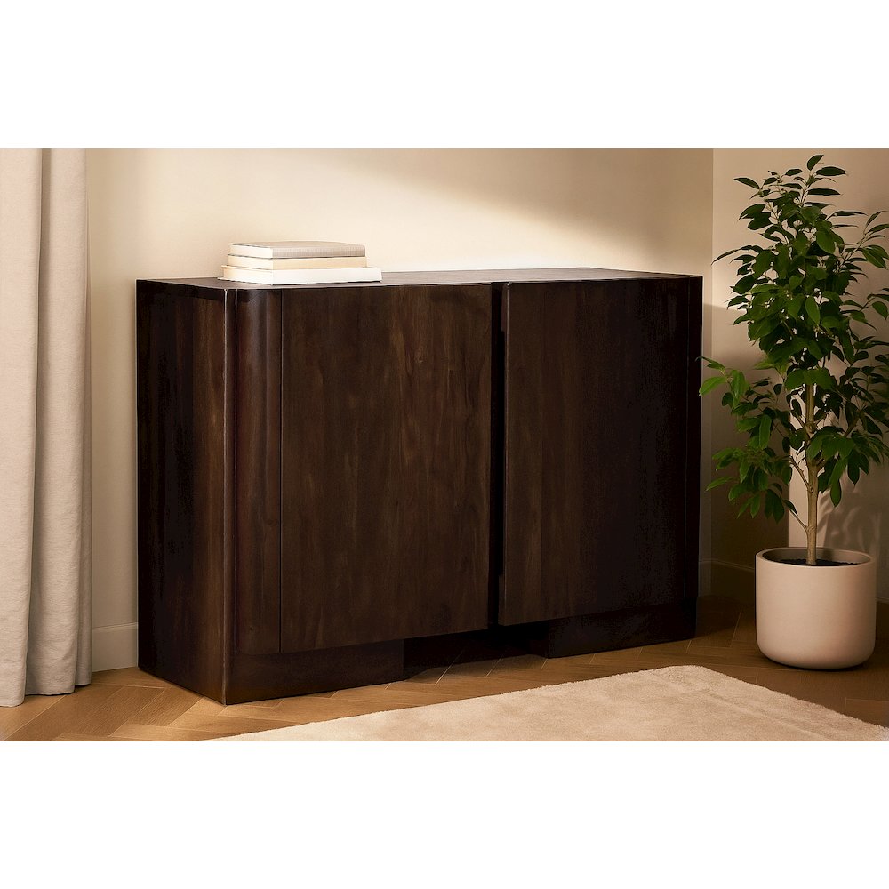 Percy 2-Door Sideboard in Barista Brown on Solid Acacia Wood. Picture 2