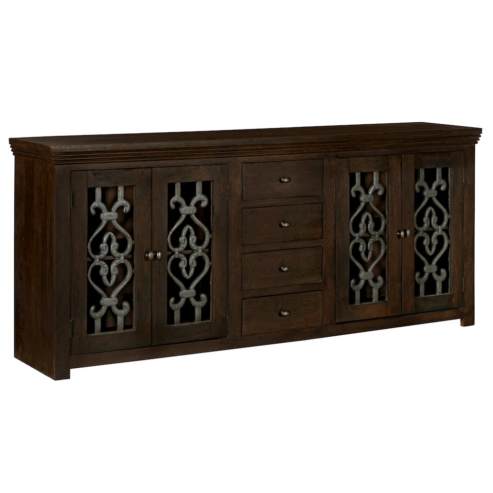 Hearst Sideboard 4-Door 4-Drawer in Barista Brown. Picture 3