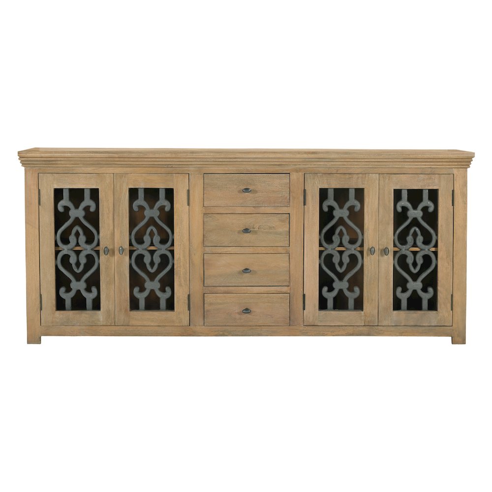 Hearst 4-Door 4-Drawer Sideboard in Distressed Natural. Picture 1