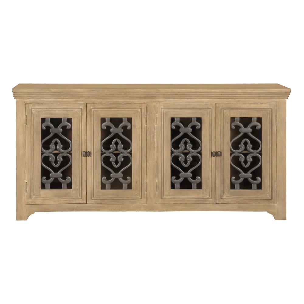 Hearst Sideboard 4-Door in Distressed Natural. Picture 1