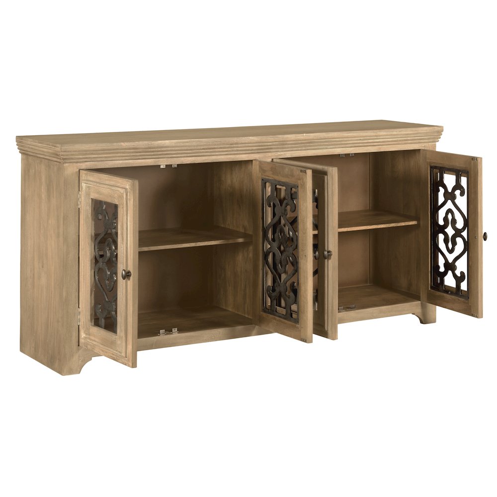 Hearst Sideboard 4-Door in Distressed Natural. Picture 4