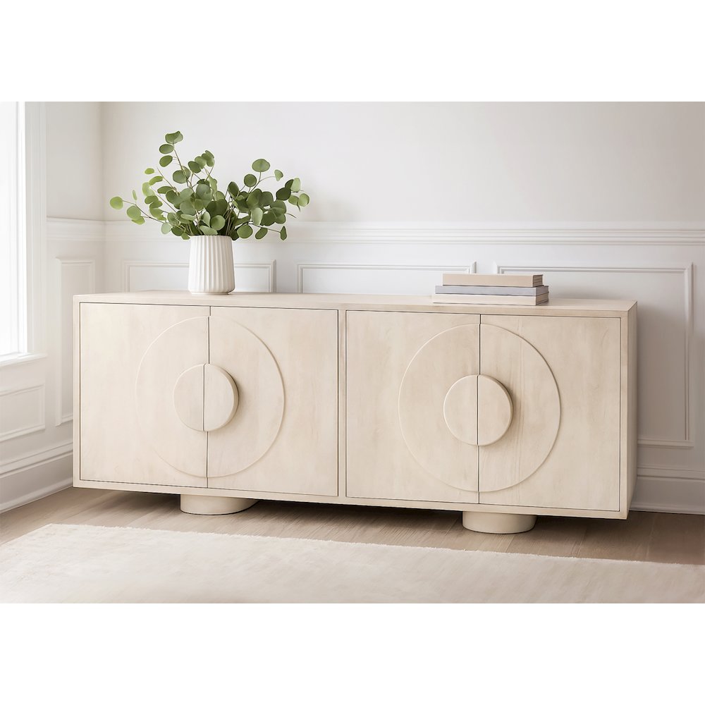 Augustus 4-Door Sideboard in Stone Natural. Picture 3