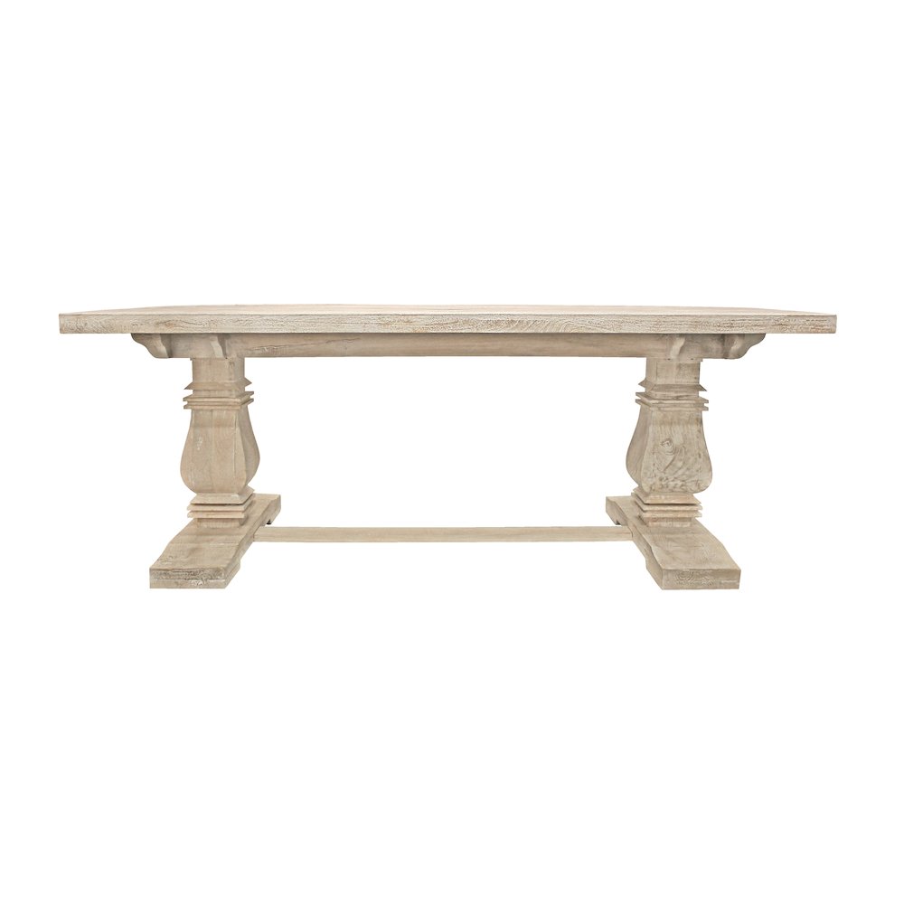 Benedict 81" Rectangle Dining Table in White Wash. Picture 1
