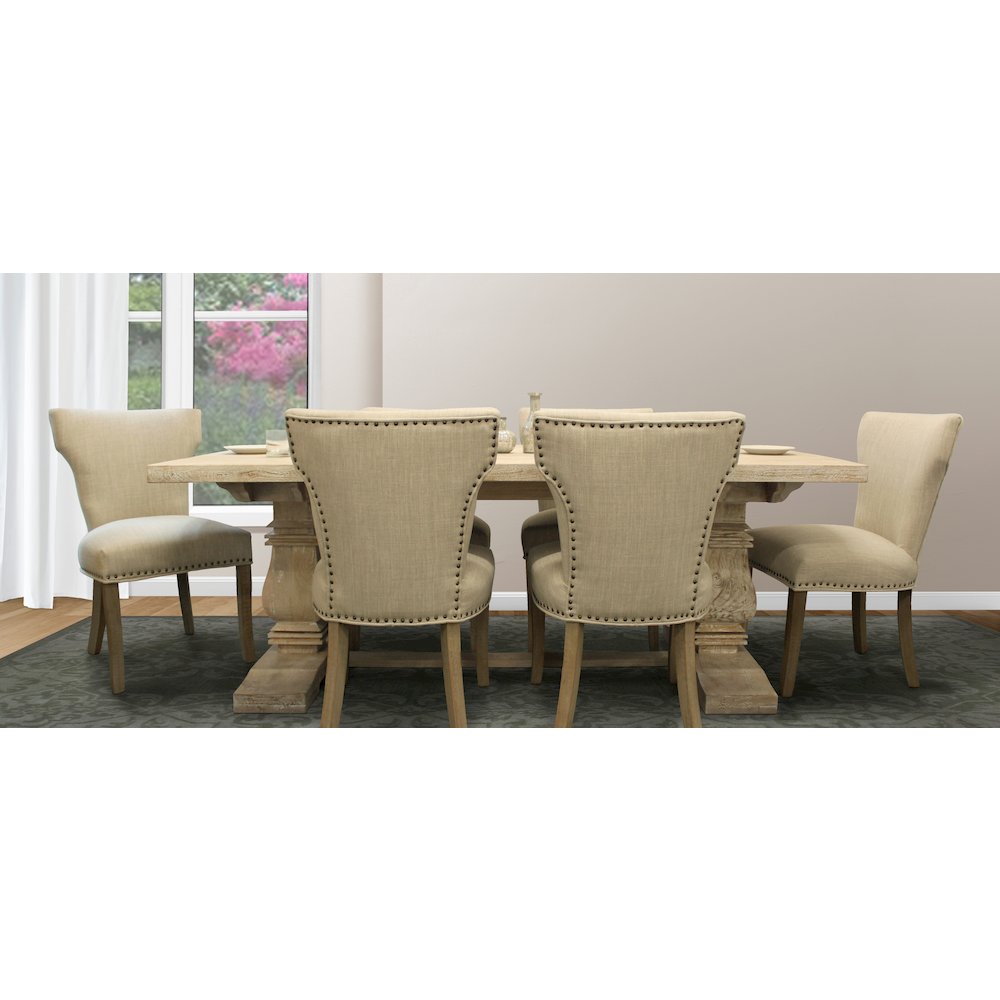 Benedict 81" Rectangle Dining Table in White Wash. Picture 2