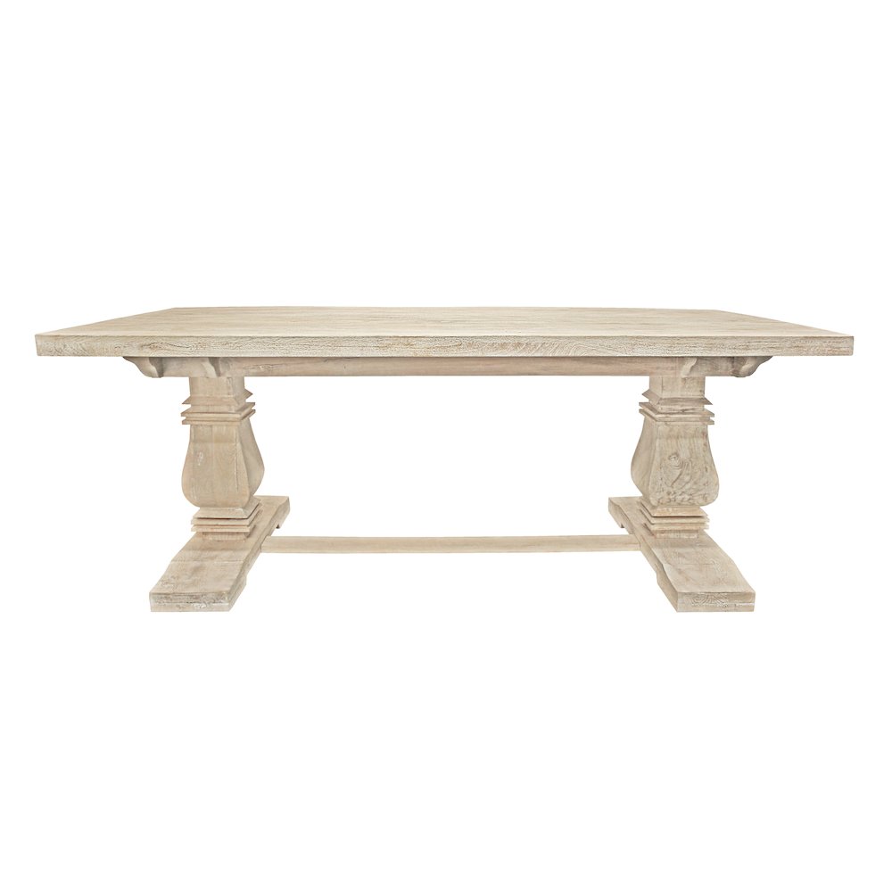 Benedict 81" Rectangle Dining Table in White Wash. Picture 3