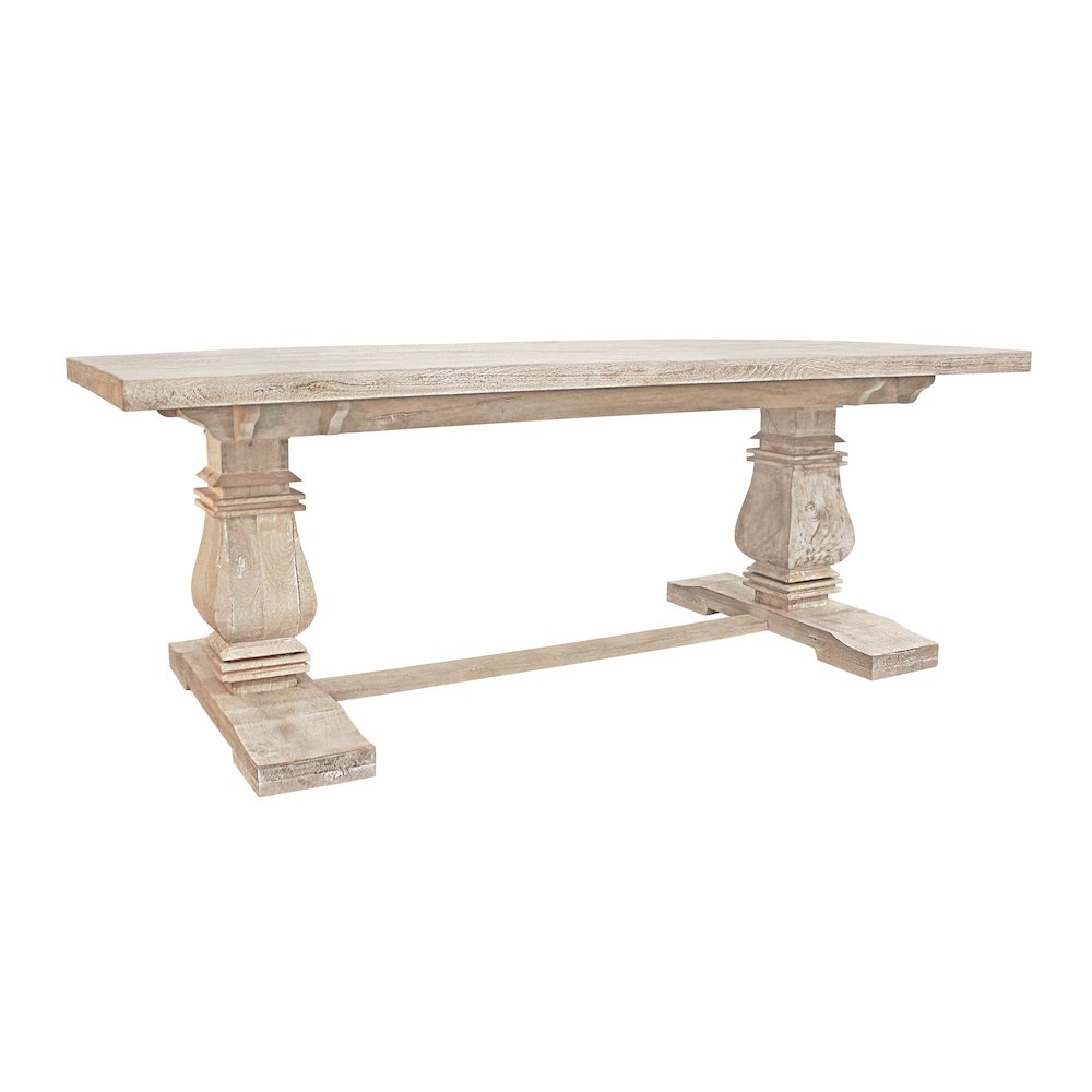 Benedict 81" Rectangle Dining Table in White Wash. Picture 4