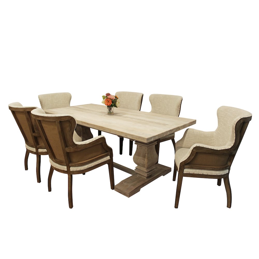 Benedict 81" Rectangle Dining Table in White Wash. Picture 7