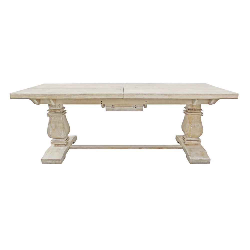 Benedict Extension Dining Table in White Wash. Picture 3