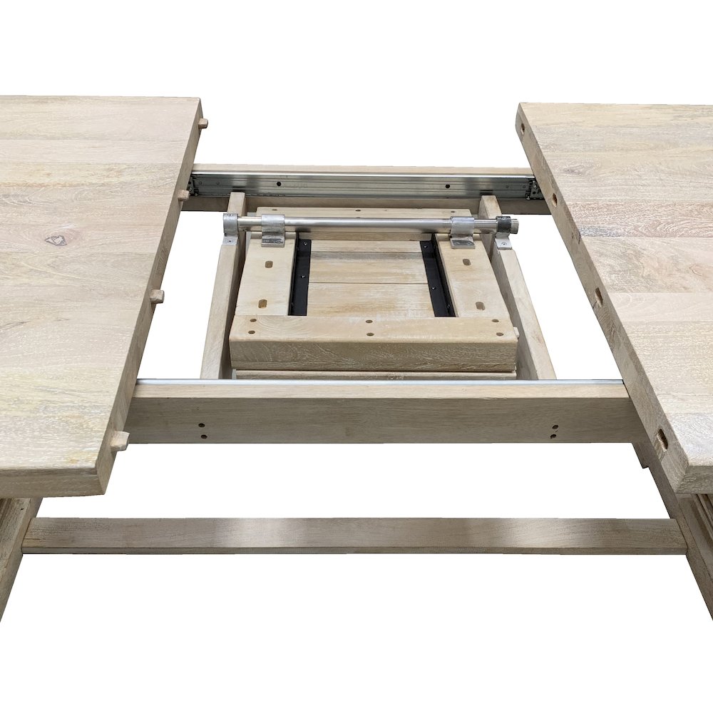 Benedict Extension Dining Table in White Wash. Picture 5