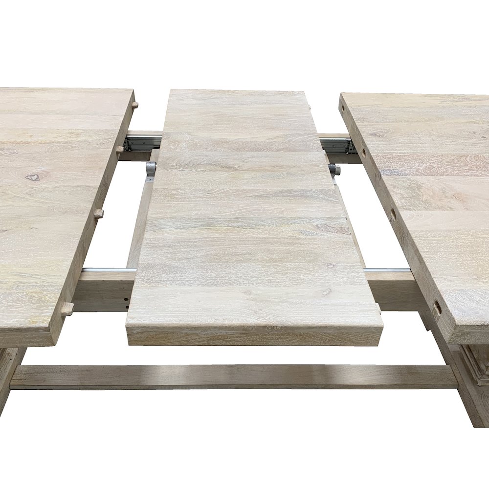 Benedict Extension Dining Table in White Wash. Picture 7