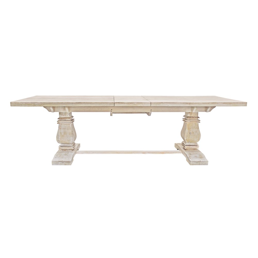 Benedict Extension Dining Table in White Wash. Picture 9