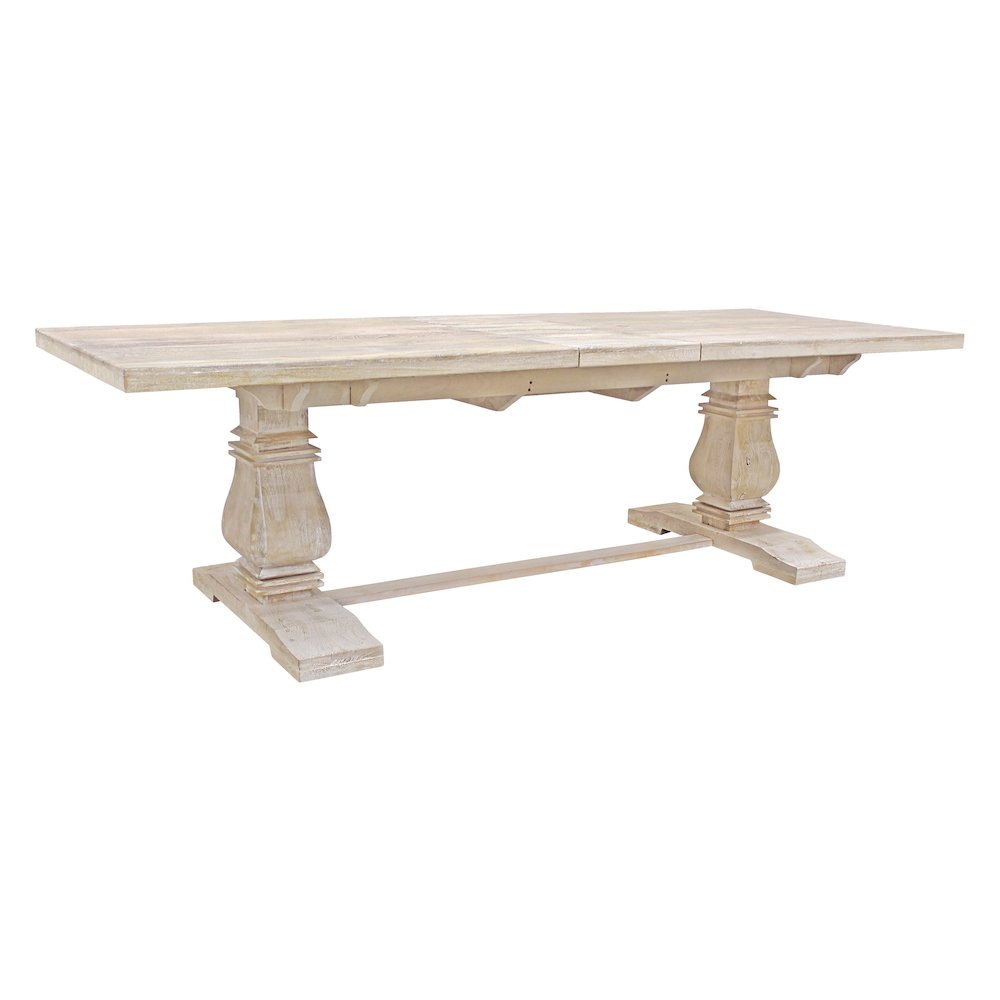 Benedict Extension Dining Table in White Wash. Picture 10
