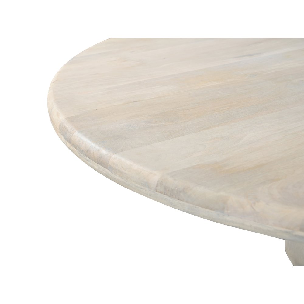 Benedict 55" Round Dining Table - White Wash. Picture 4