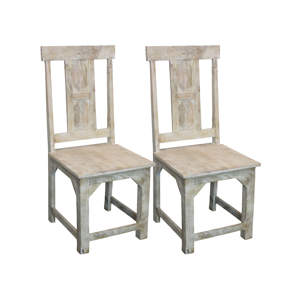 Farmhouse Benedict Dining Chair 2-Piece Set in White Wash. Picture 8