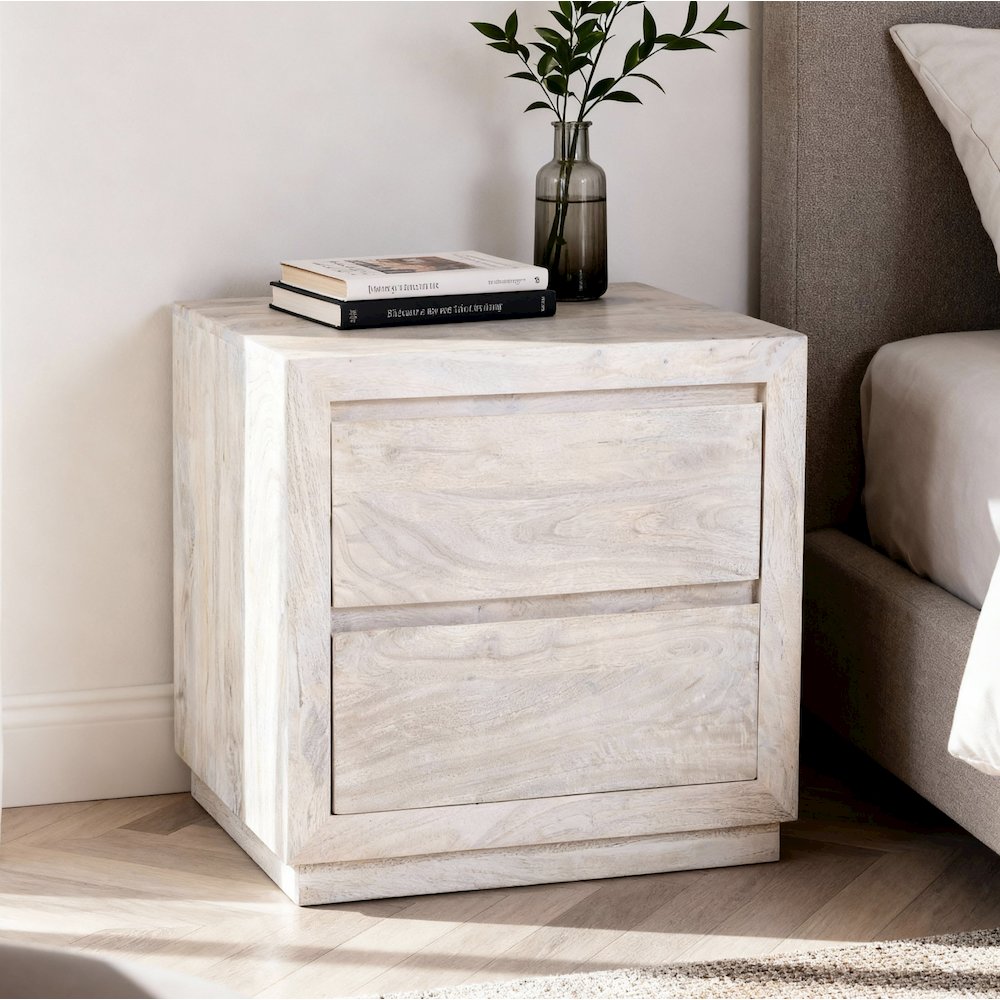 Sarah 2 Drawer Nightstand - Brushed Ivory. Picture 2