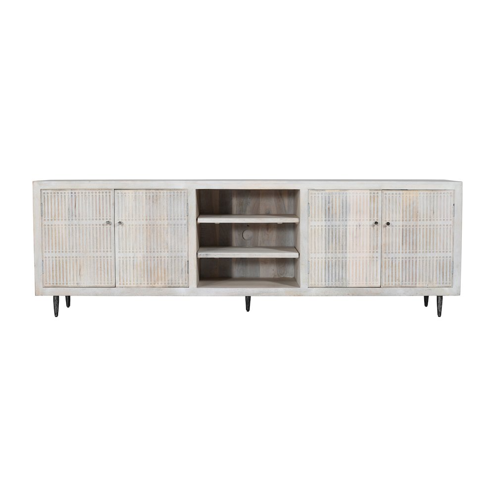 Sarah 4-Door Media Cabinet in Brushed Ivory. Picture 2