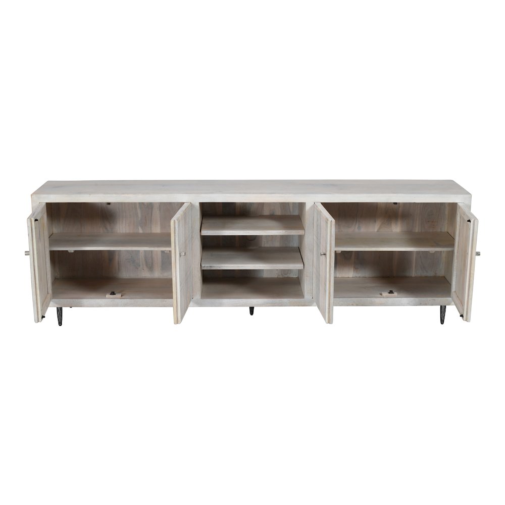 Sarah 4-Door Media Cabinet in Brushed Ivory. Picture 3