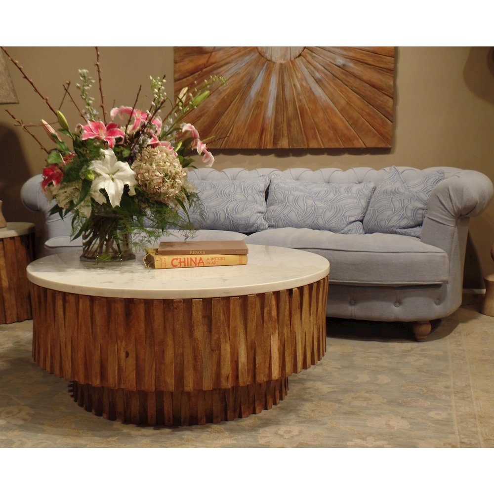 Cooper Cocktail Table with Marble Top. Picture 1