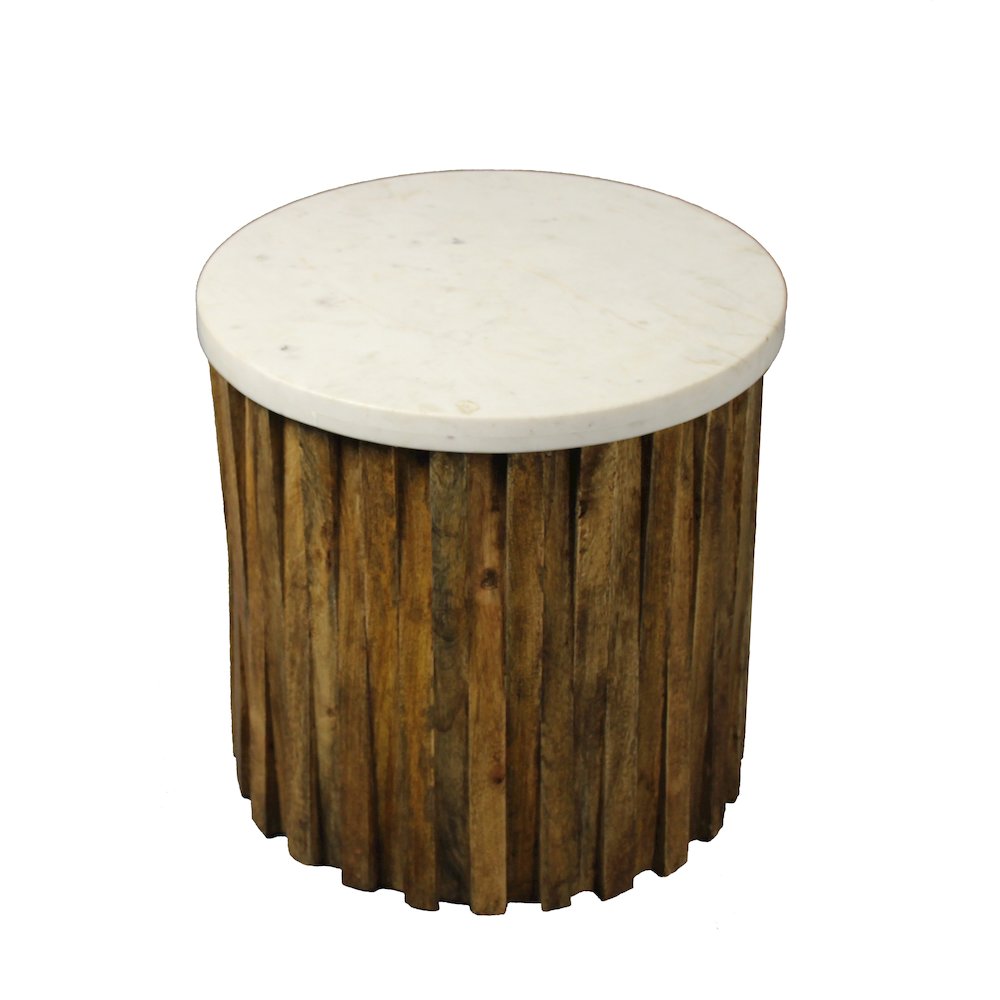 Modern Orlando Accent Table with Marble Top. Picture 1