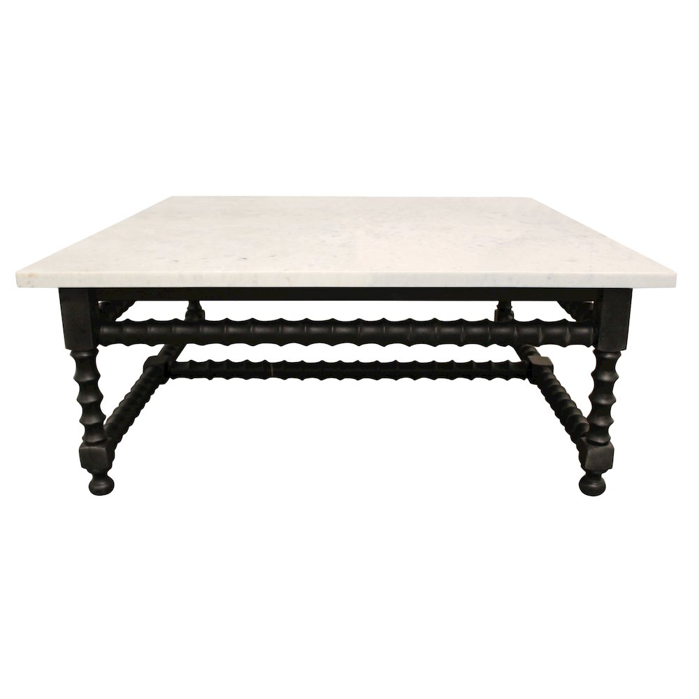 Cranberry Coffee Table with Marble Top. Picture 1