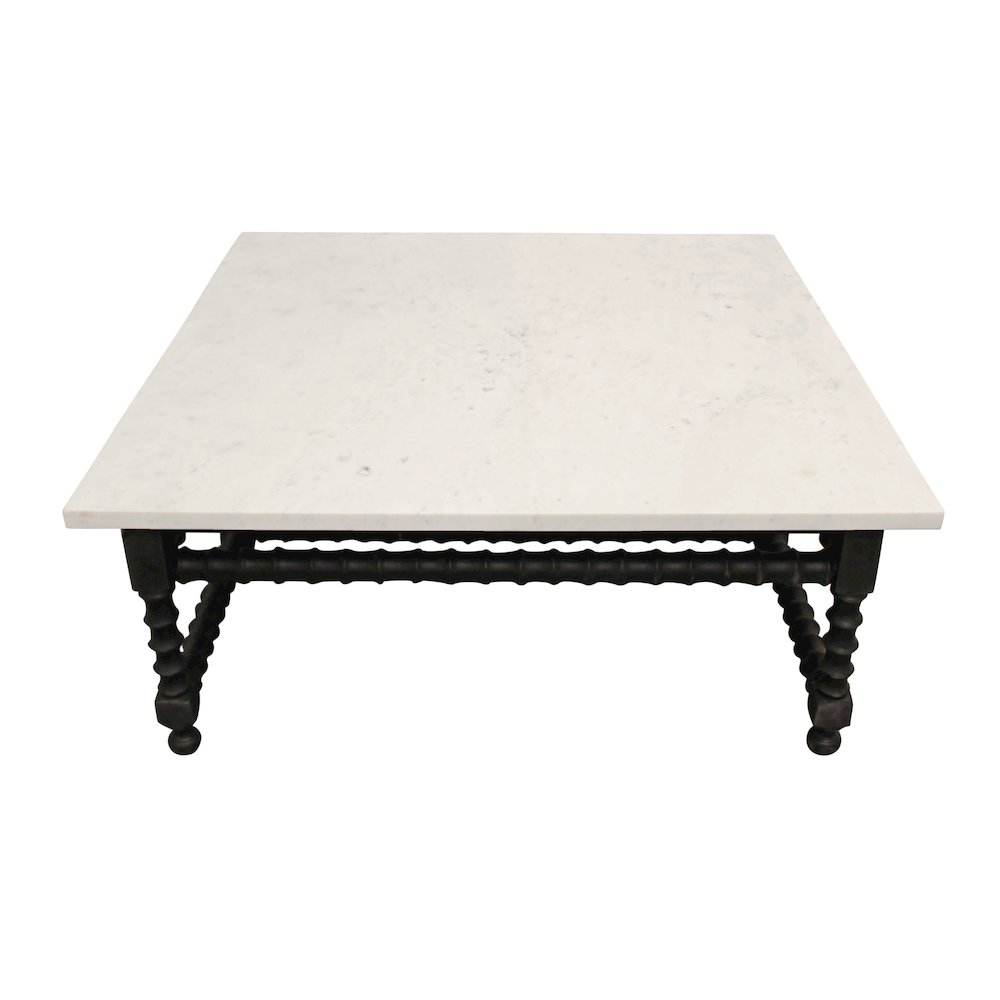 Cranberry Coffee Table with Marble Top. Picture 2