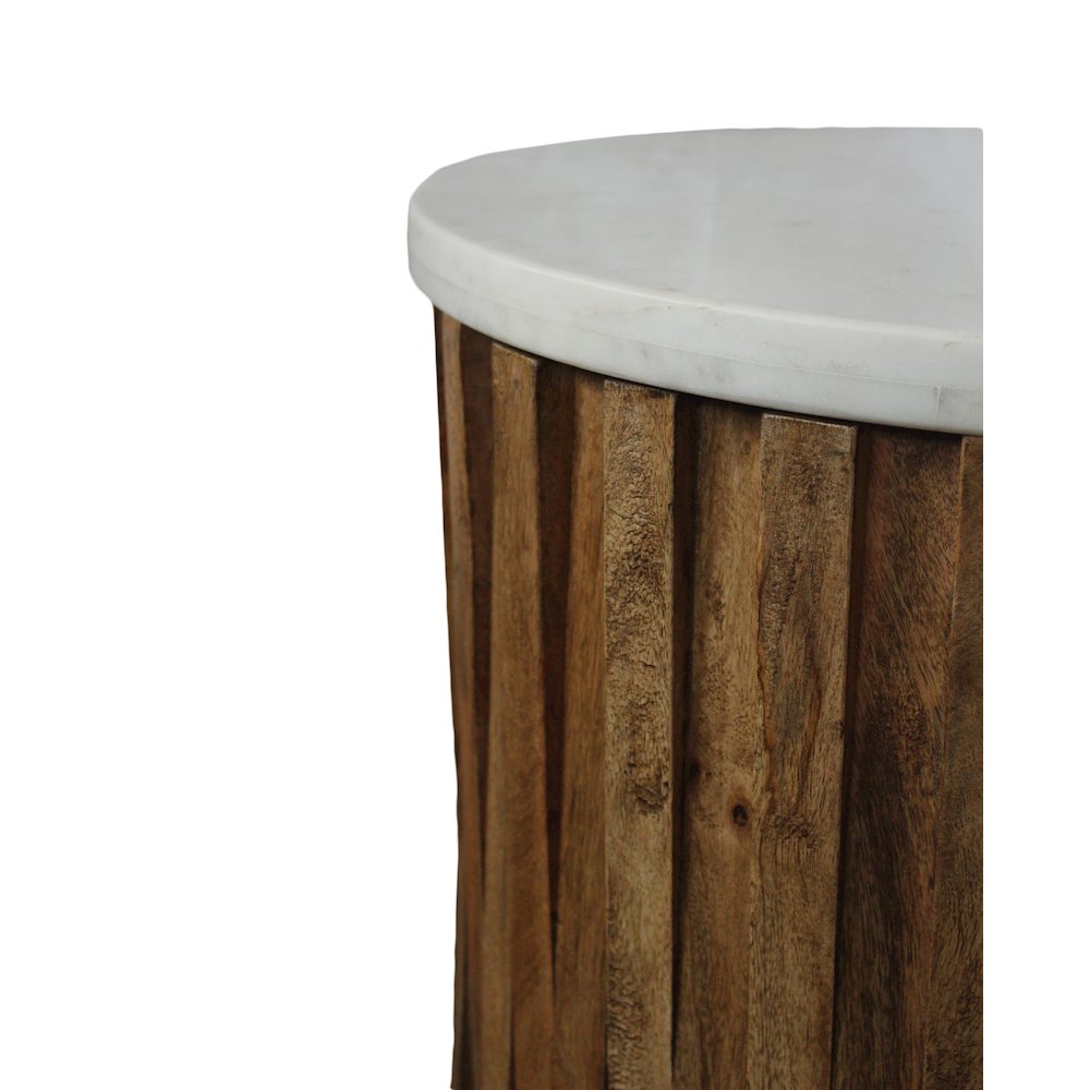 Modern Orlando Accent Table with Marble Top. Picture 2