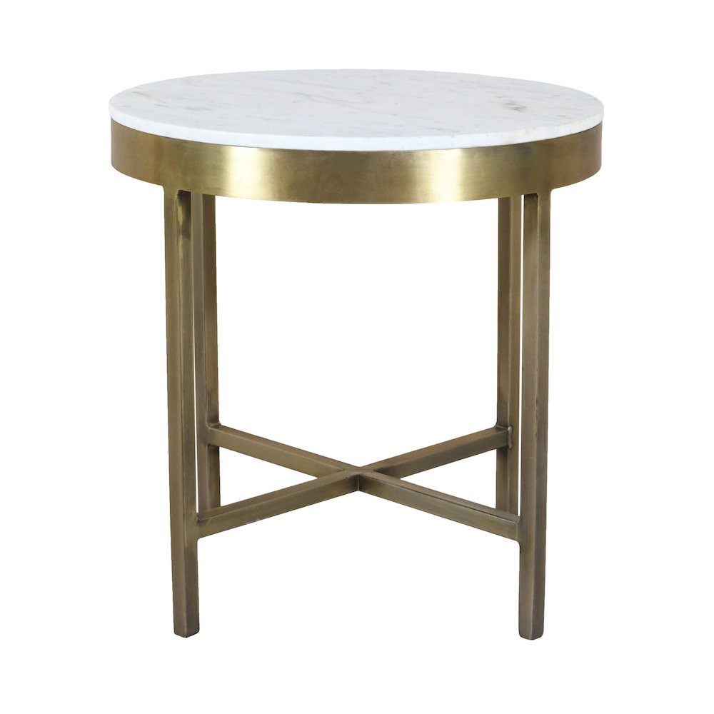 Orlando Marble Top Side Table in Ivory. Picture 1
