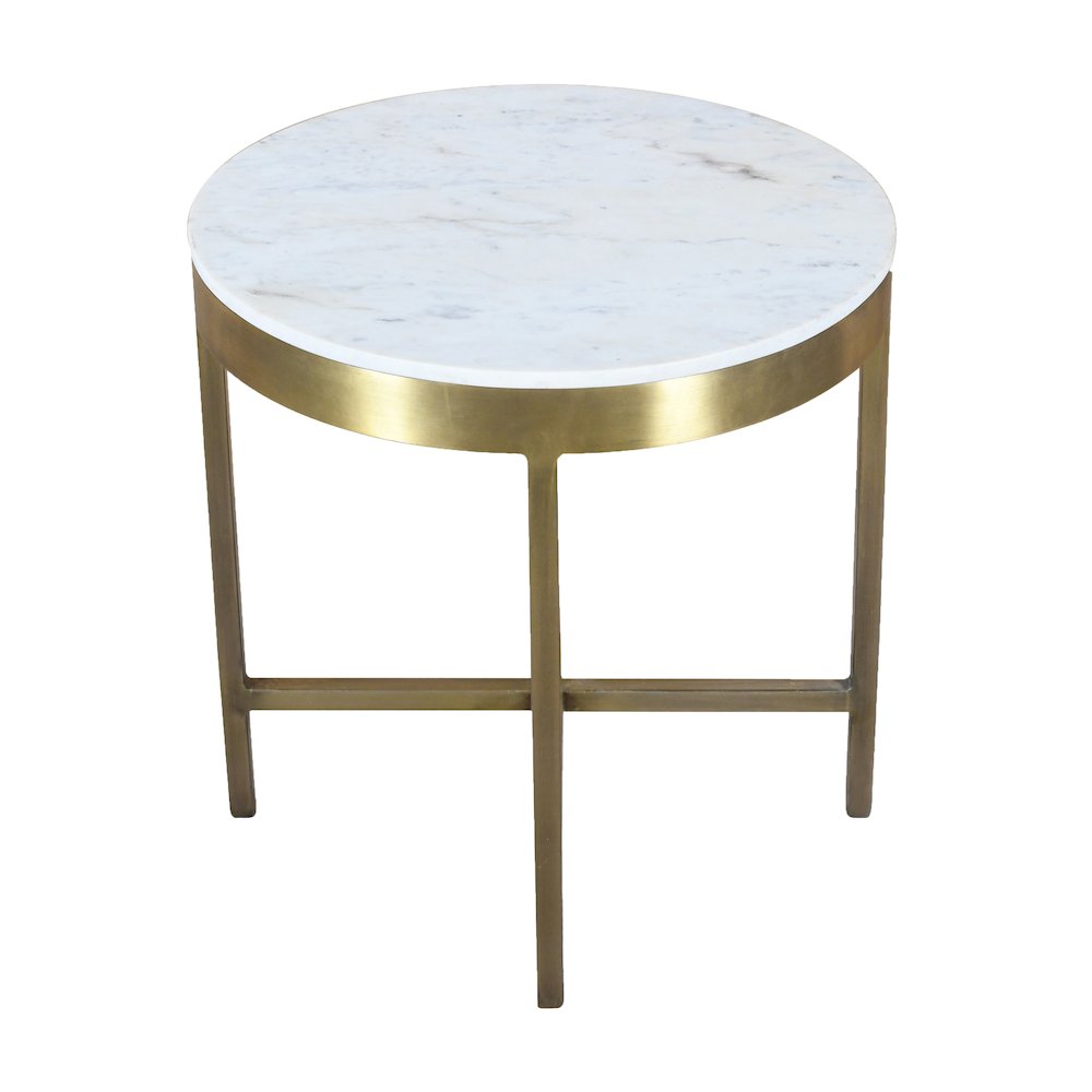 Orlando Marble Top Side Table in Ivory. Picture 2