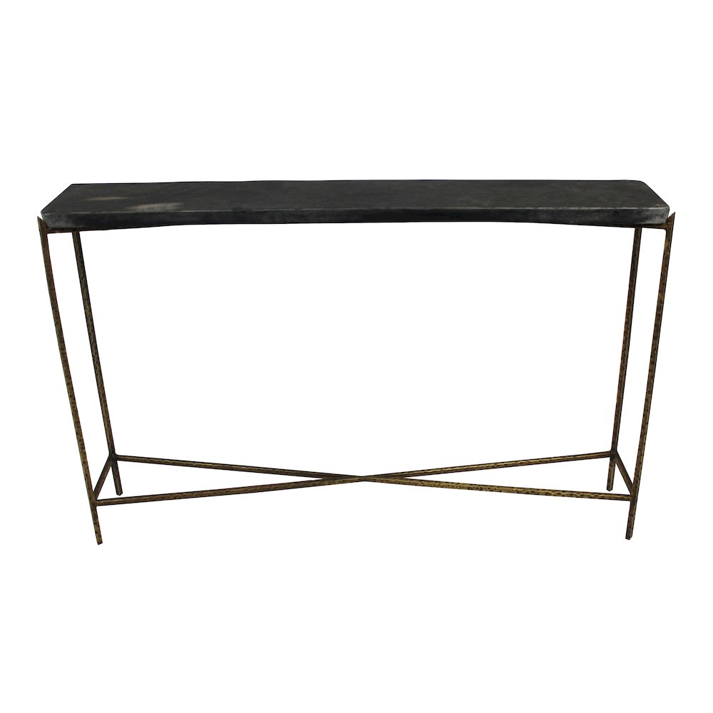 Large Kirby Console Table, Old Gold/Black. Picture 1