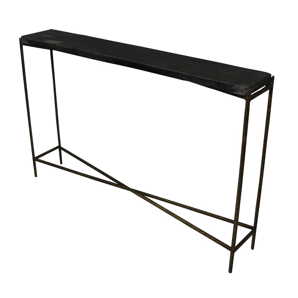 Large Kirby Console Table, Old Gold/Black. Picture 2