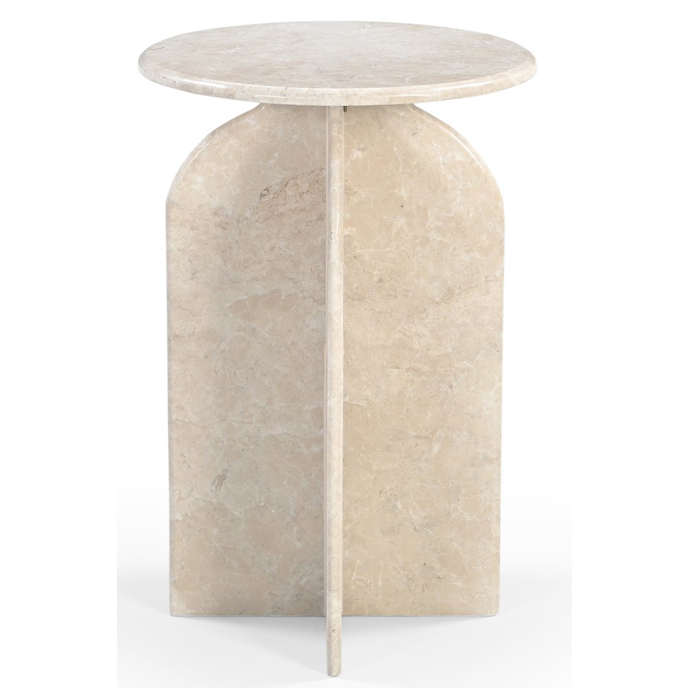 Arden Side Table in Light Italian Marble. Picture 1