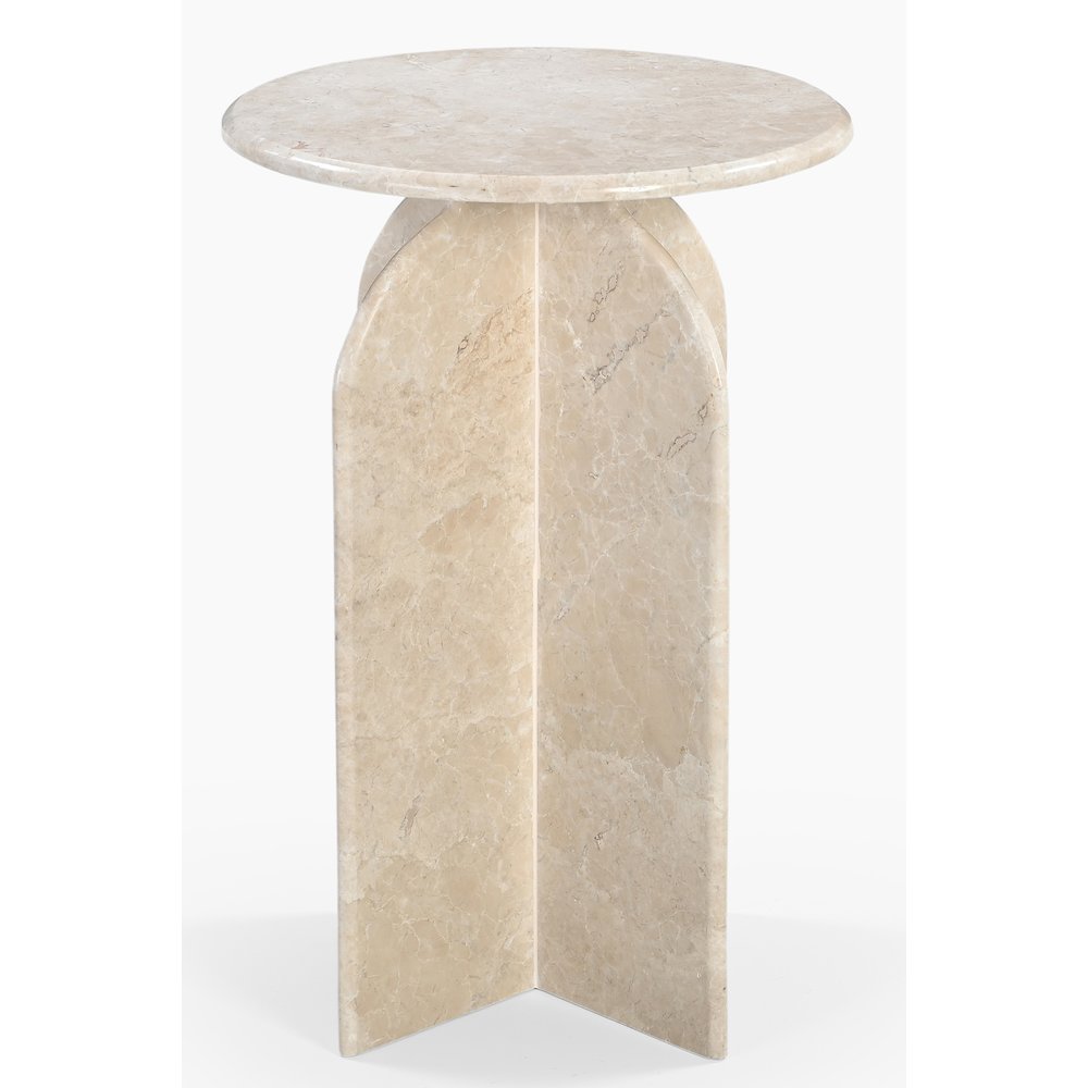 Arden Side Table in Light Italian Marble. Picture 2