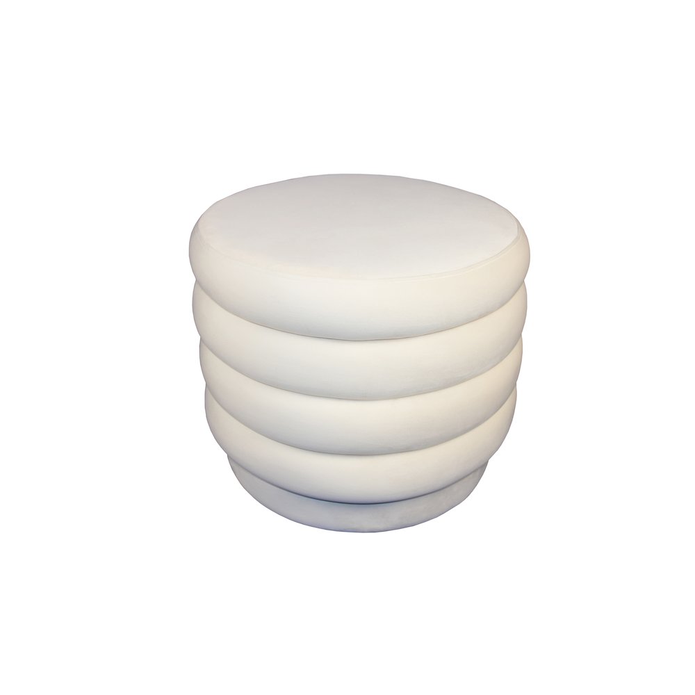 Thor Round Ottoman in Dove. Picture 1