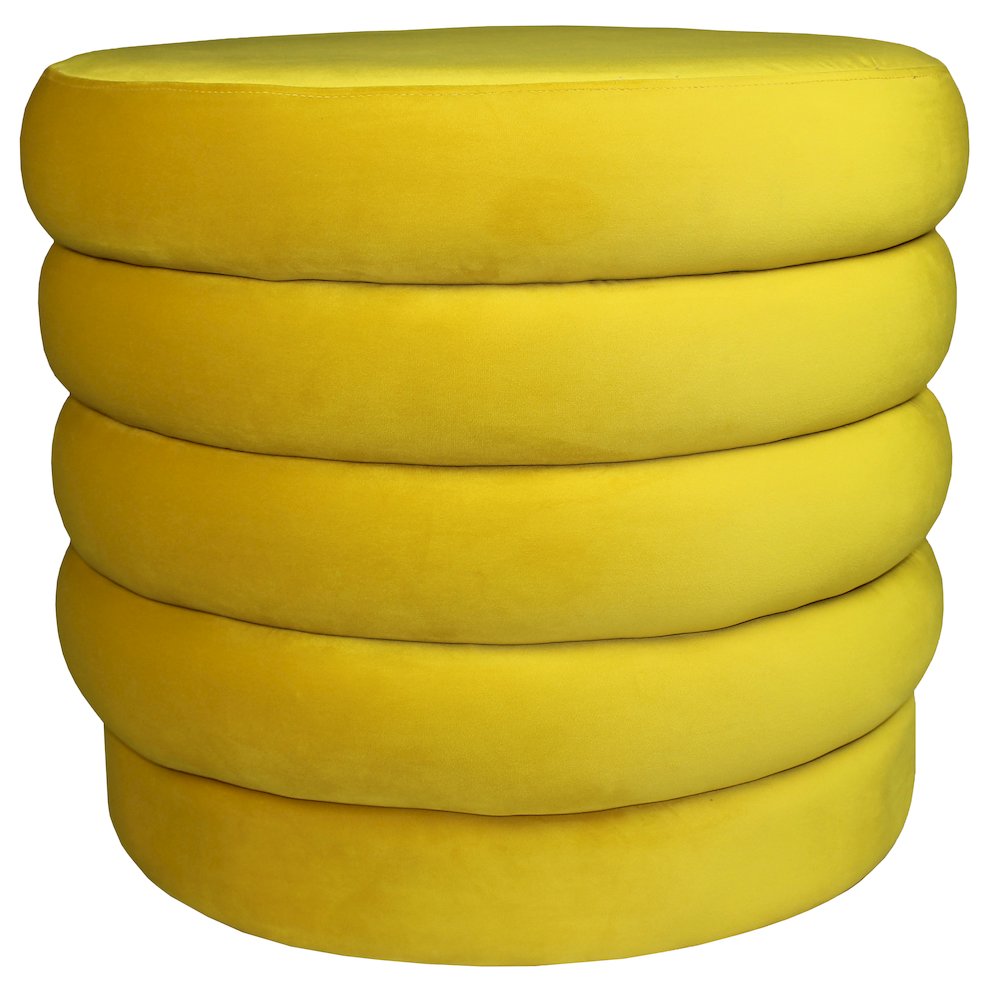 Thor Round Ottoman in Daffodil. Picture 1