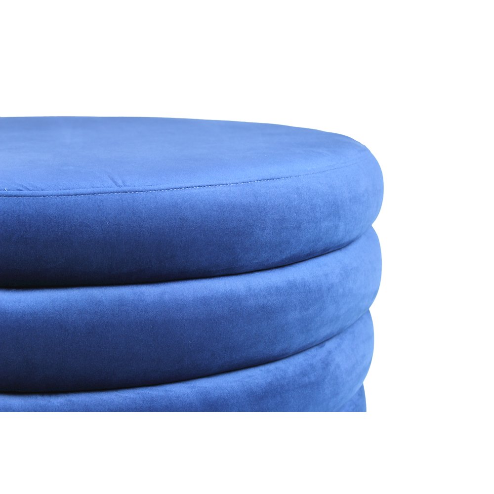 Thor Large Round Ottoman in Deep Ocean. Picture 2