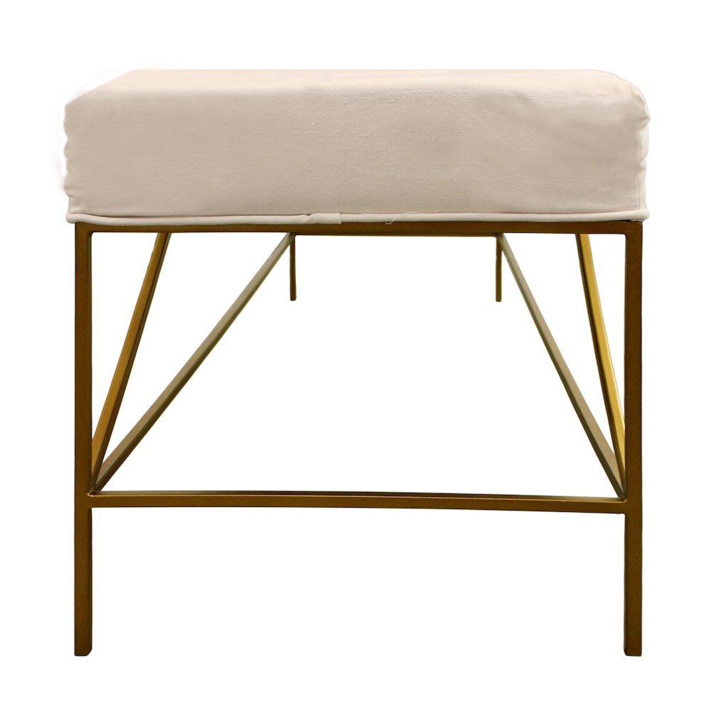 Modern Hill Linen Fabric Upholstered Bench. Picture 5