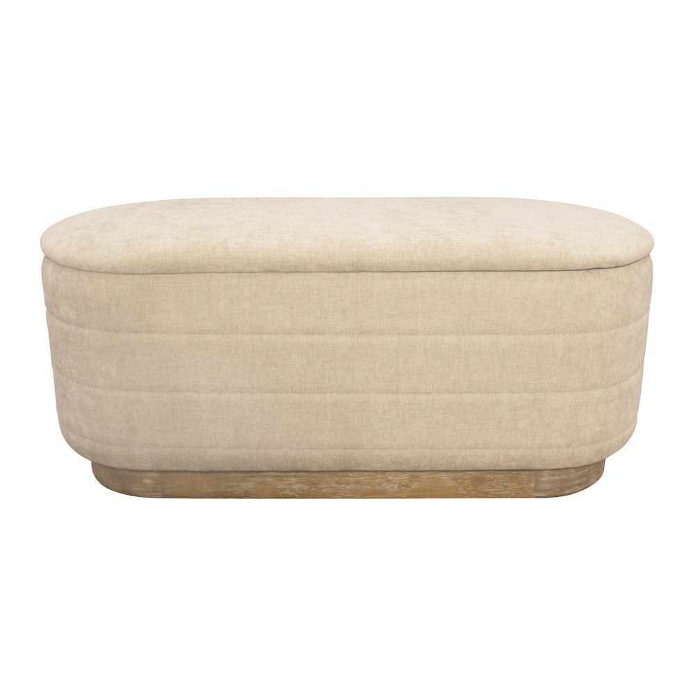 Jackie Storage Bench in Beige. Picture 3