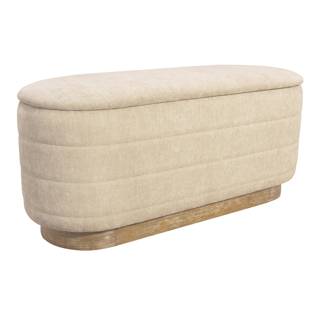 Jackie Storage Bench in Beige. Picture 4