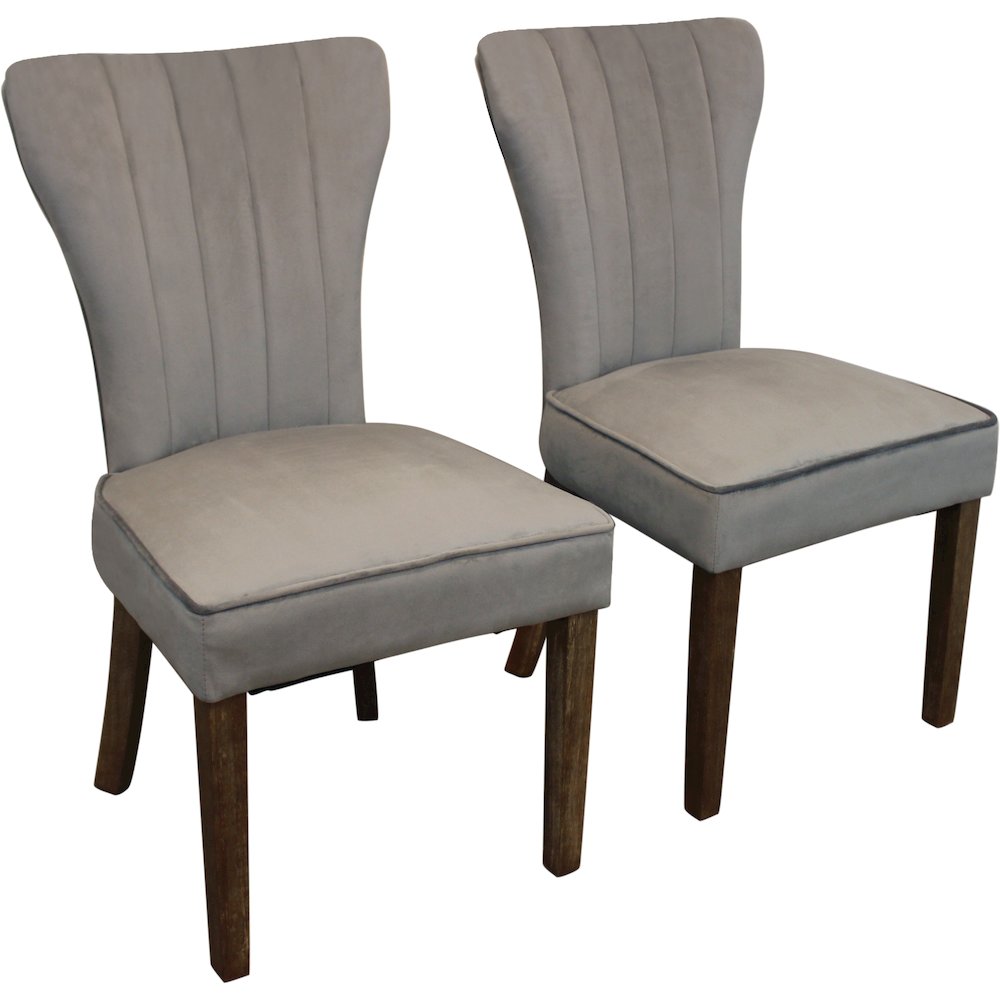 Transitional Inwood Side Chair In Mink Velvet 2-Piece Set. Picture 1