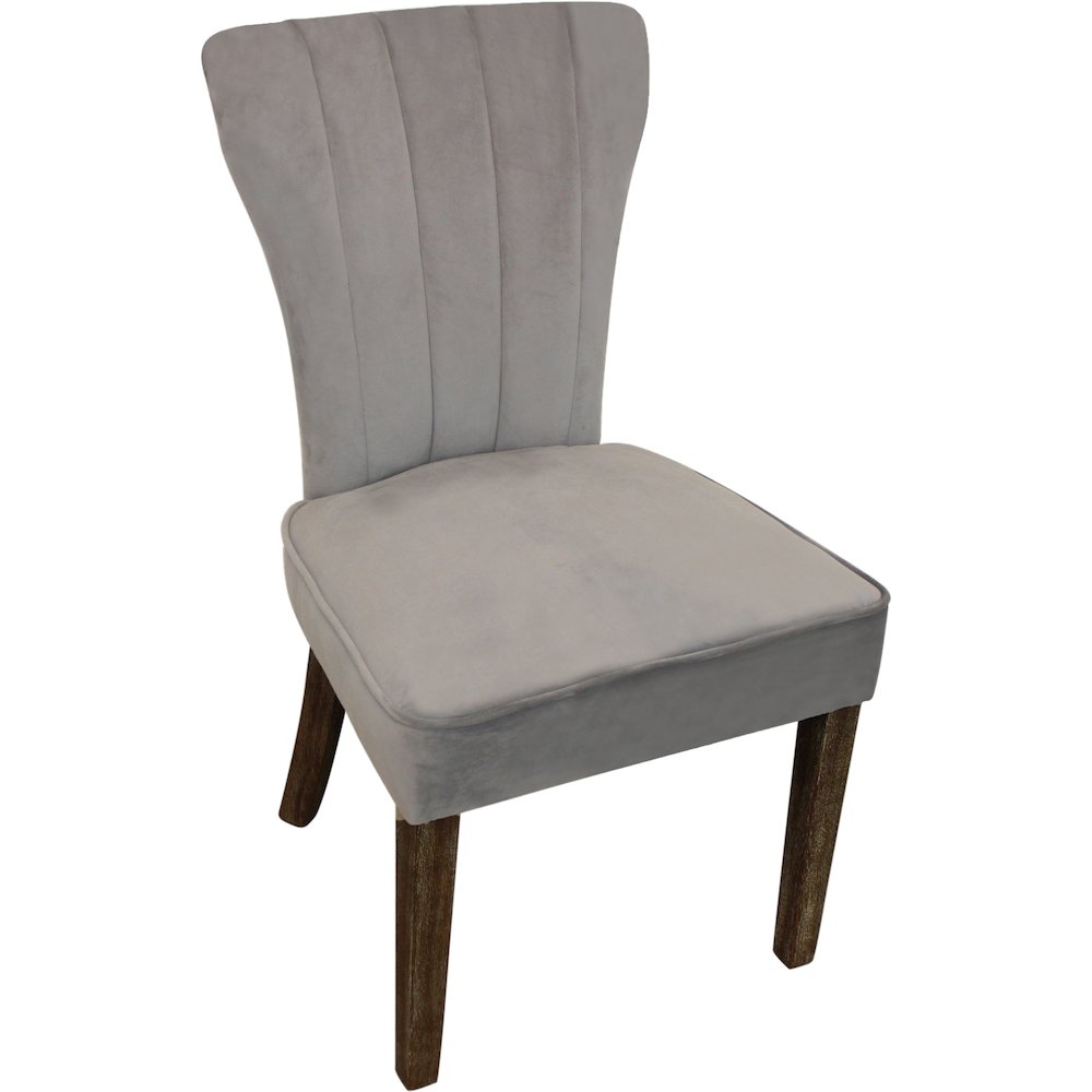 Transitional Inwood Side Chair In Mink Velvet 2-Piece Set. Picture 3