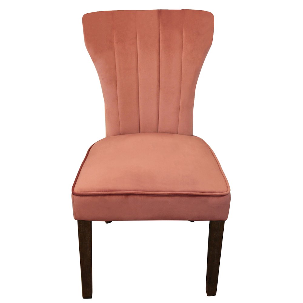 Transitional Inwood Side Chair In Blush Velvet 2-Piece Set. Picture 2