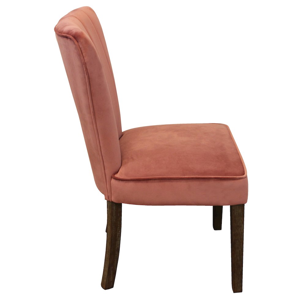 Transitional Inwood Side Chair In Blush Velvet 2-Piece Set. Picture 4
