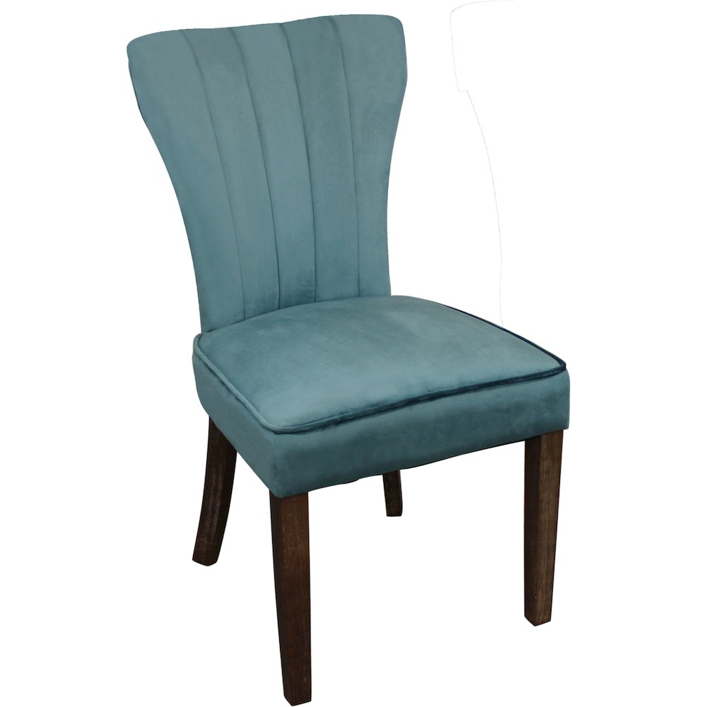 Transitional Inwood Side Chair In Teal Velvet 2-Piece Set. Picture 3