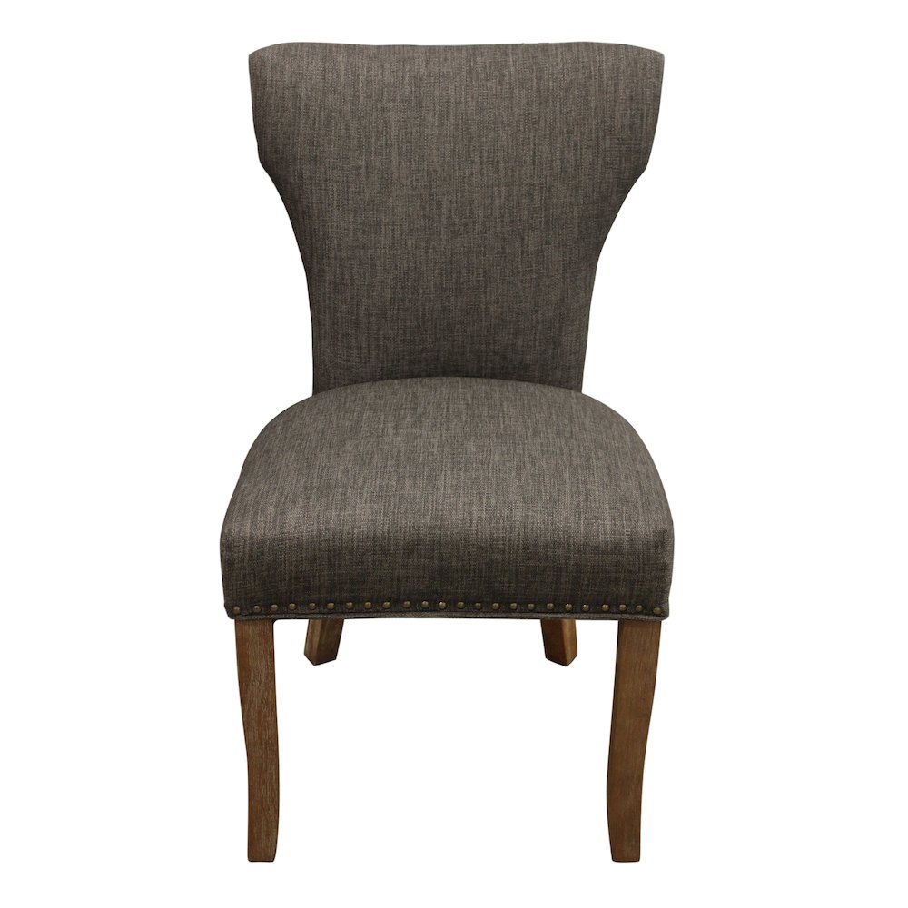 Transitional Jill Side Chair In Dark Gray Weave Fabric 2-Piece Set. Picture 3