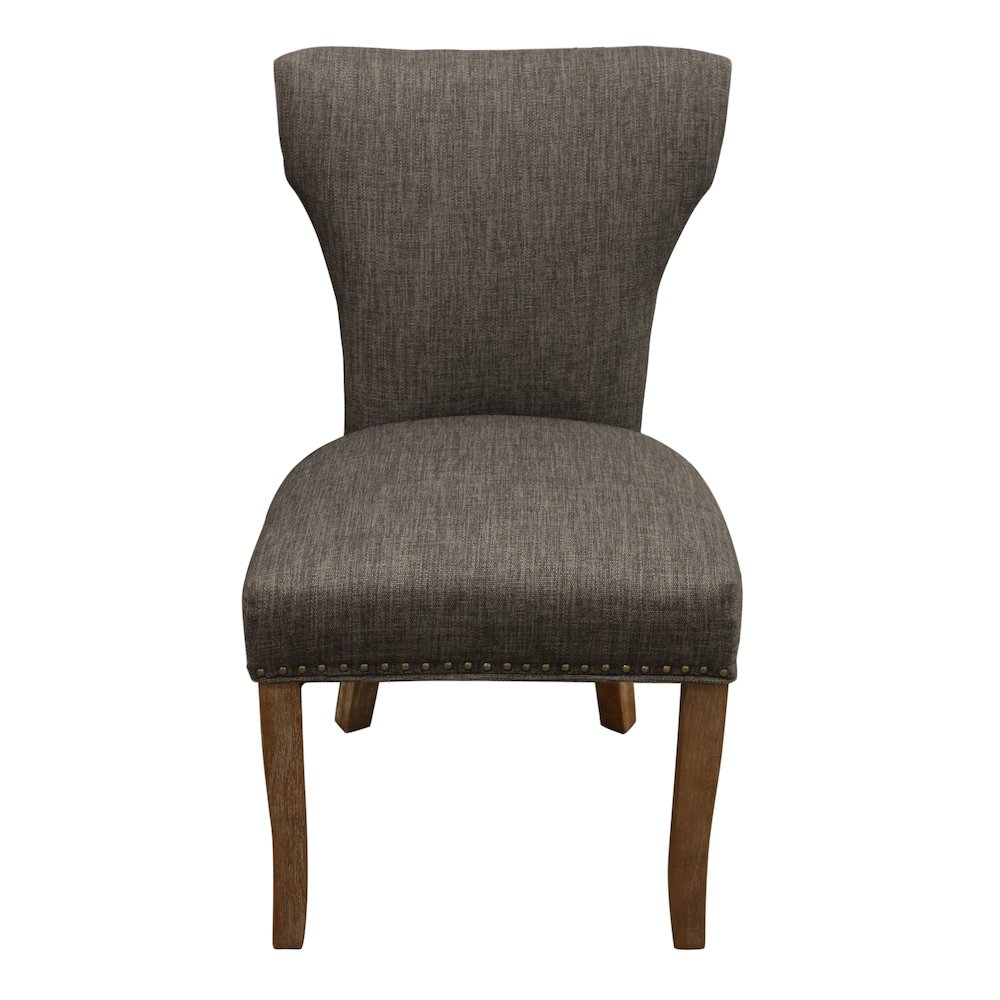 Transitional Jill Side Chair In Dark Gray Weave Fabric 2-Piece Set. Picture 2