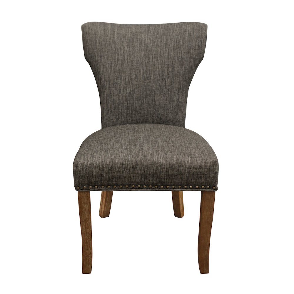 Transitional Jill Side Chair In Dark Gray Weave Fabric 2-Piece Set. Picture 6