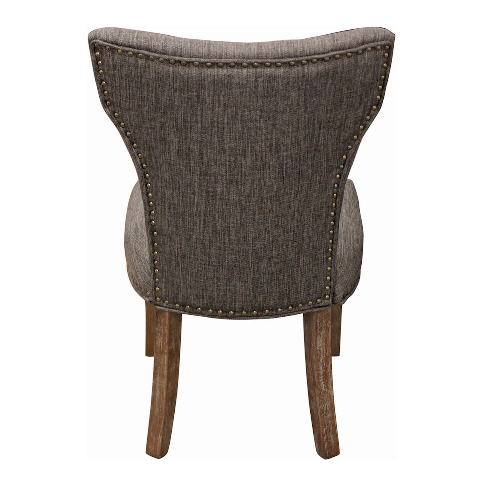 Transitional Jill Side Chair In Dark Gray Weave Fabric 2-Piece Set. Picture 8