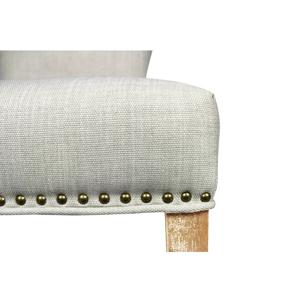 Transitional Jill Side Chair In Ivory Weave Fabric in Natural 2-Piece Set. Picture 4