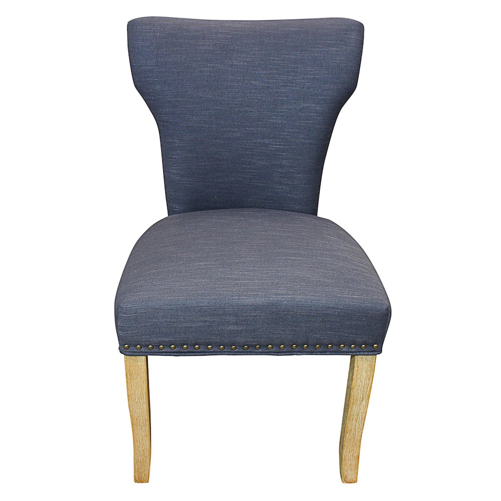 Transitional Jill Side Chair In Blue Weave Fabric in Natural 2-Piece Set. Picture 2